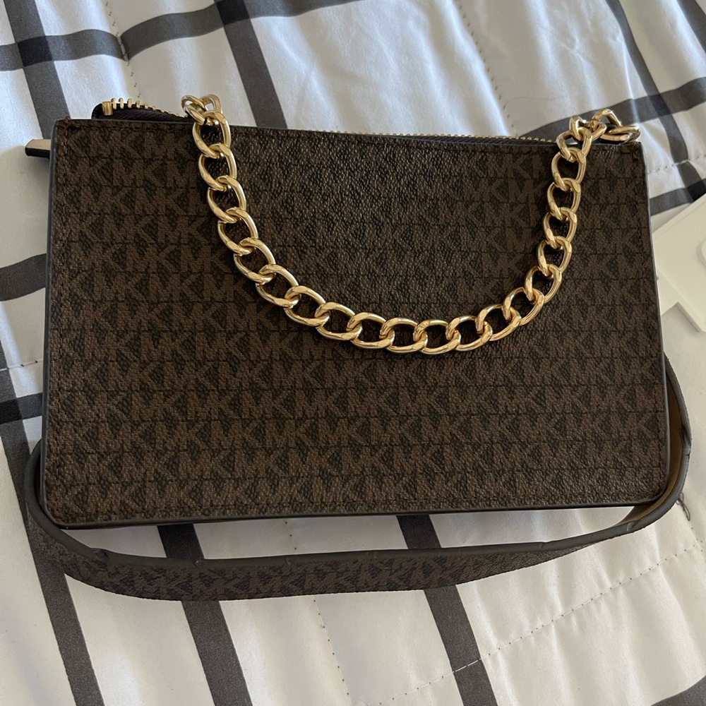 Michael kors ladies wallet belt gold chain